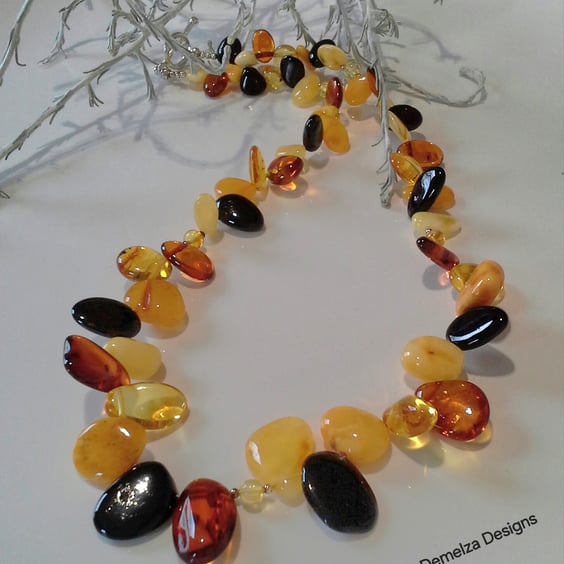Baltic Amber Sterling Silver Necklace ONE OFF