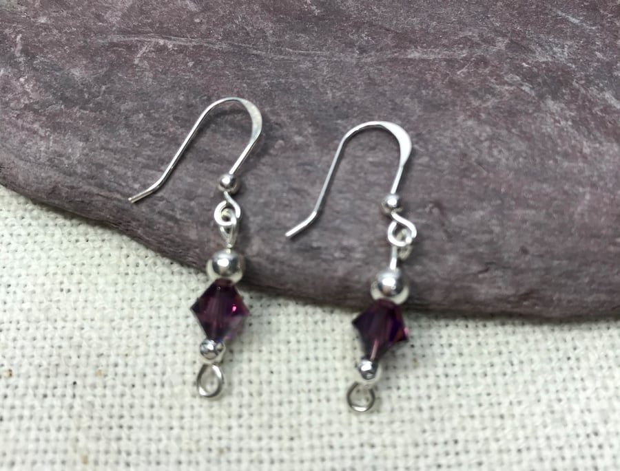 Sterling silver earrings with Swarovski beads