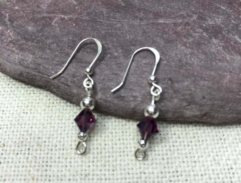 Sterling silver earrings with Swarovski beads