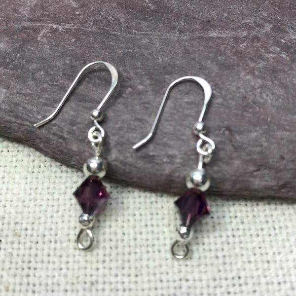 Sterling silver earrings with Swarovski beads