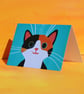 GINGER AND BLACK CAT BLANK GREETINGS CARD - Image 1