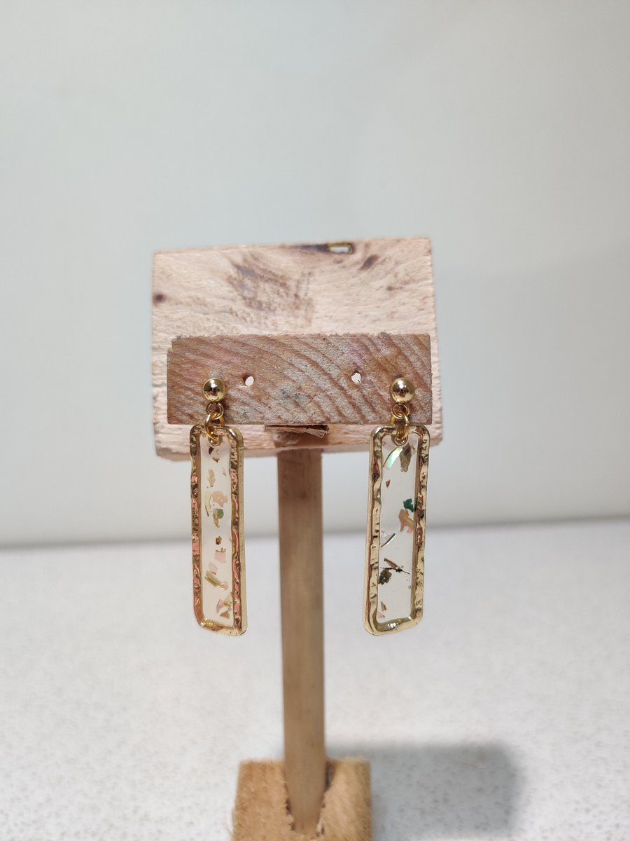 Gold  resin dangle earrings