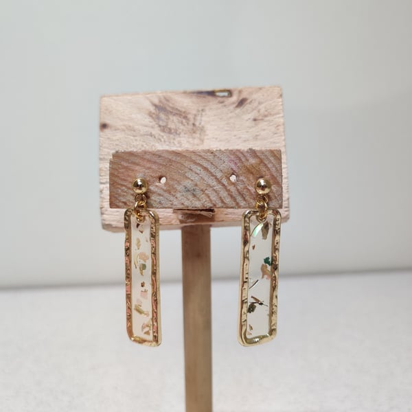 Gold  resin dangle earrings