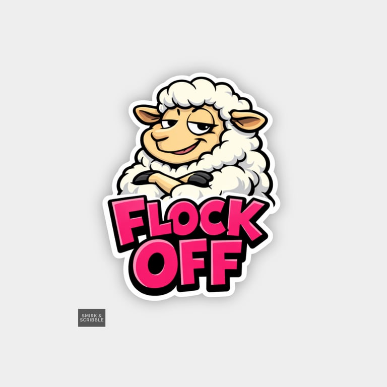 Funny Cheeky Novelty Sticker For Adults - Sheep Pun