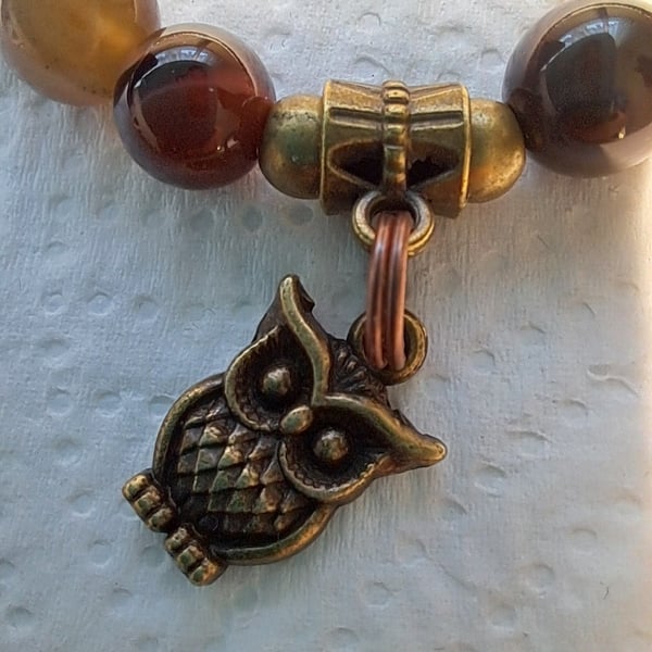 Natural Agate Stretch Bracelet 