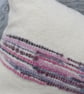 Handwoven Cream Purple Slub Shetland Wool Cushion Cover - Image 2
