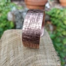 Fabric pattern modern open copper bangle 