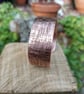 Fabric pattern modern open copper bangle 