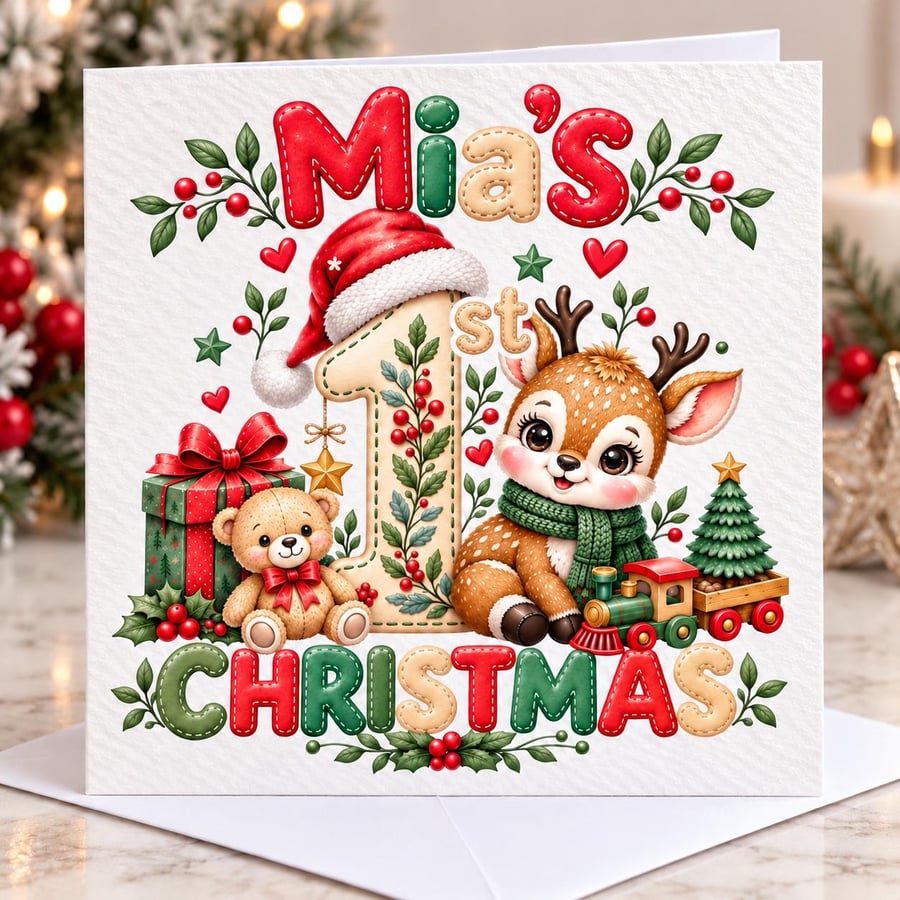 Cute Merry Christmas card for Niece, Granddaughter, Sister, Best Friend, Cousin