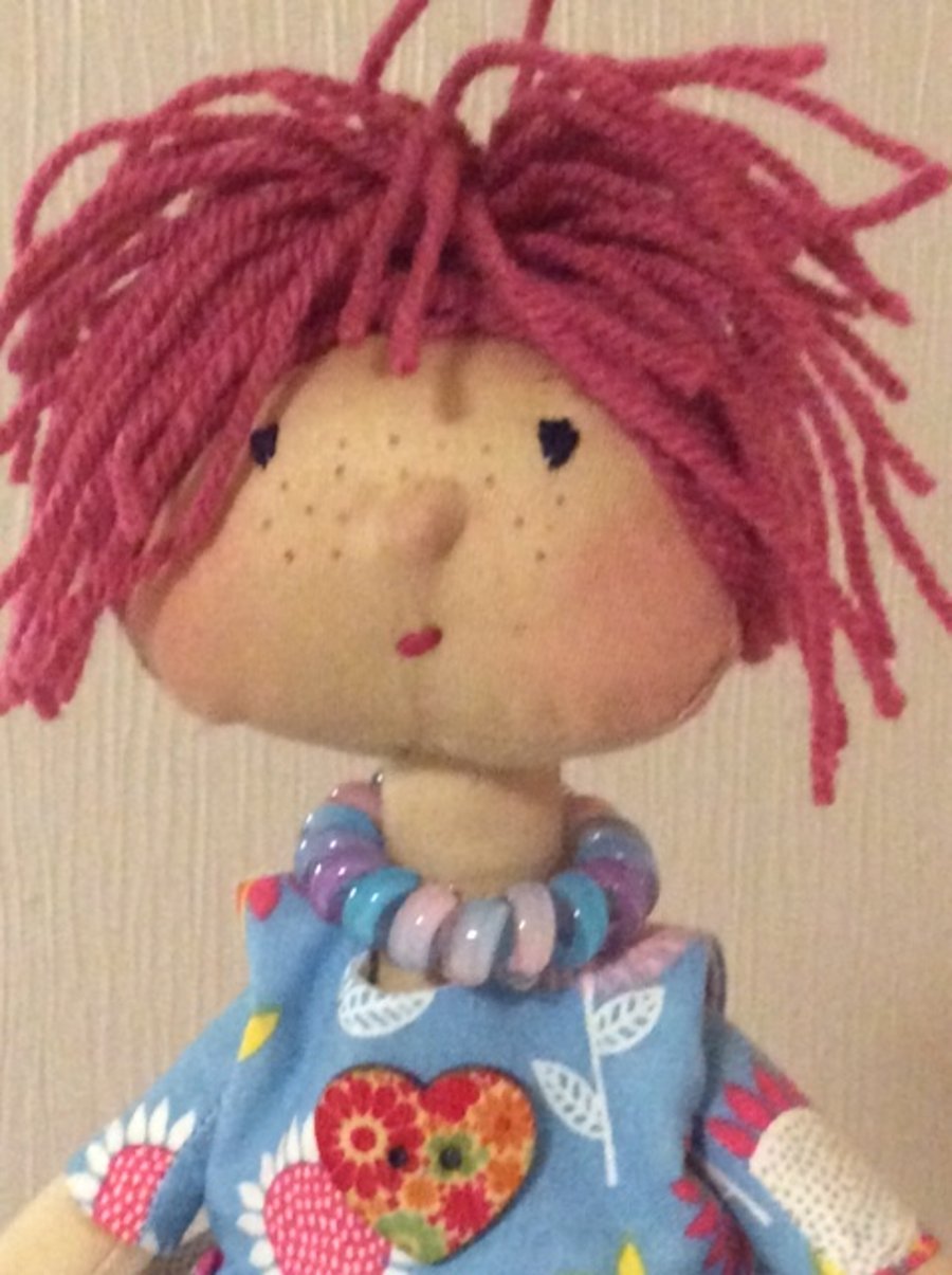 Molly - Handmade decorative Art Rag doll
