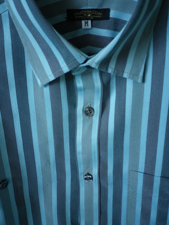 Aquamarine striped casual shirt