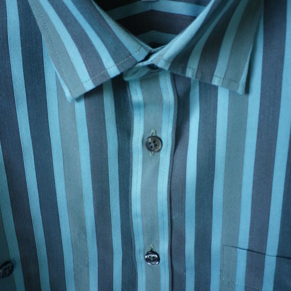 Aquamarine striped casual shirt