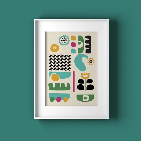 Scandinavian abstract print - Teen girl room decor - Gift for best friend female