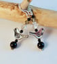 Tibetan Silver Bird Earrings With Onyx & Crystal, Mother's Day, Valentine Gift  - Image 3