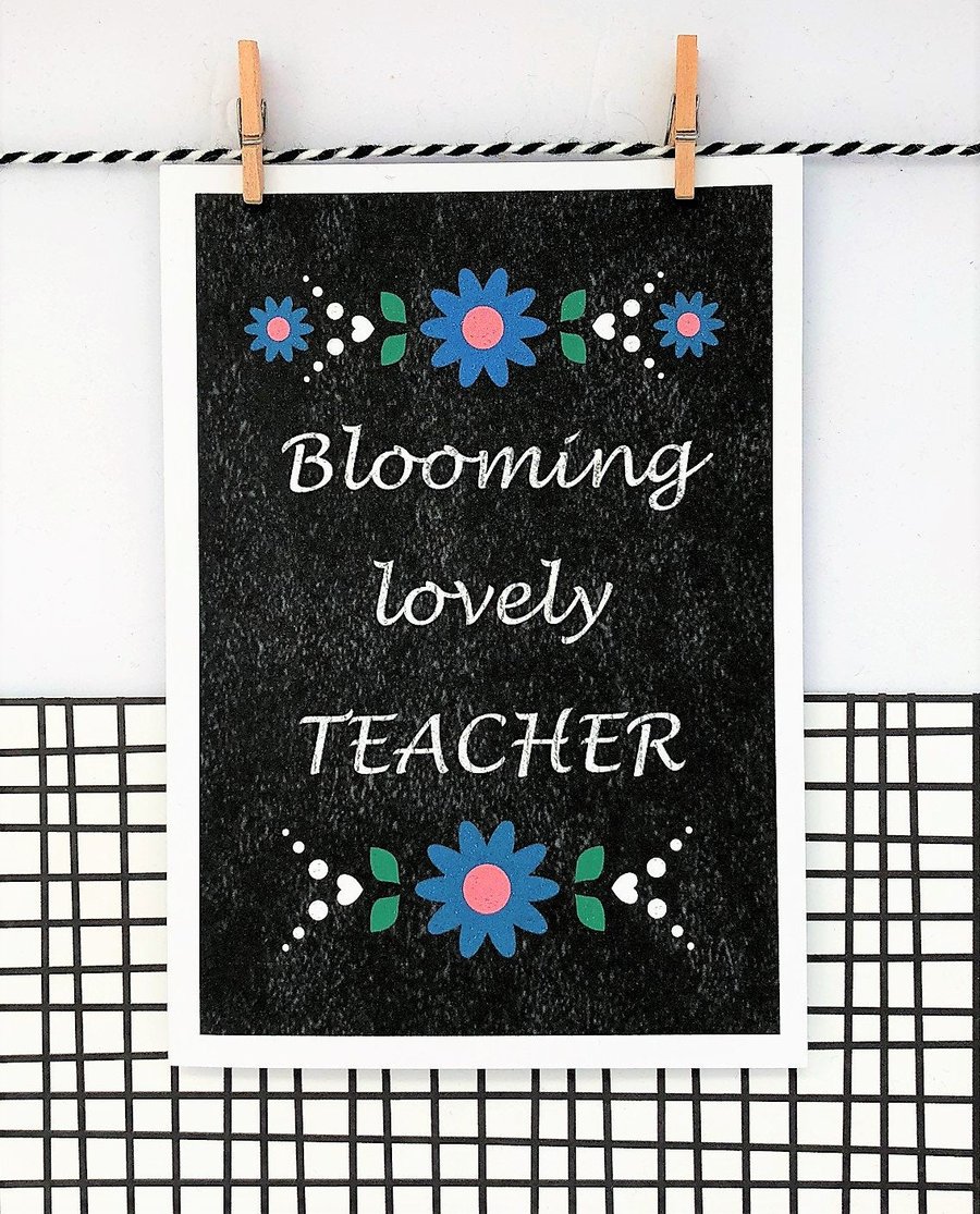 Teacher Card - Wildflower Seeds - Handmade Card