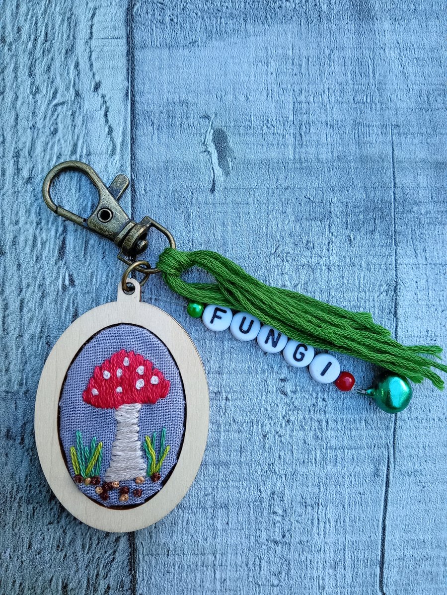 Toadstool Keyring or Bag Charm