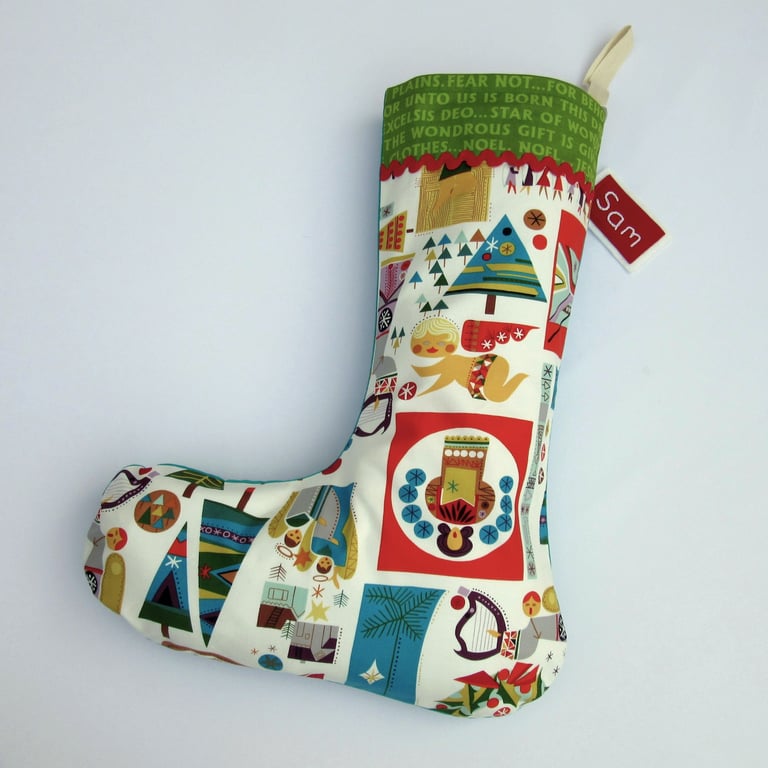 Christmas Stocking - Retro Nativity Baby Jesus 