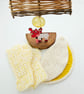 Gift Set - Lemon Yellow Hiking Mitts & Beret Hat 