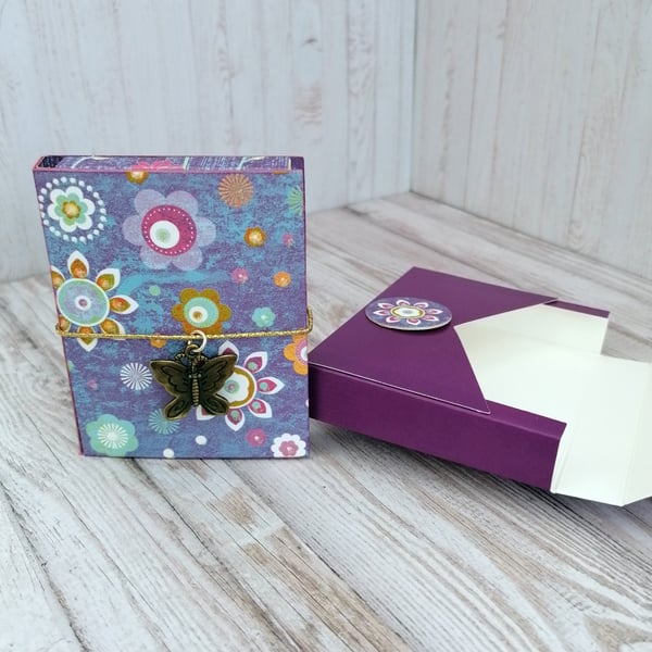 Sticky note Notebook-Retro Floral - Purple