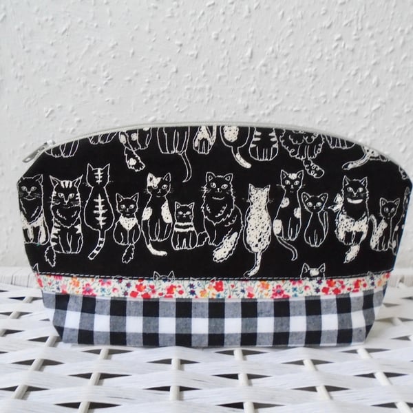 Cotton Make Up Bag - Cats 