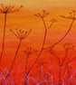 Sunset Oil Painting Birds & Sunset Impressionist Cow Parsley in the  Fens Canvas - Image 3