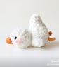 Crochet plushie cute sleepy duck white handmade unique