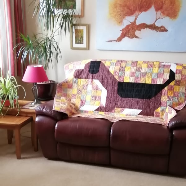 Handmade Patchwork Dog Quilt by Diane Davis The Beagle Quilt 56" X 61" 