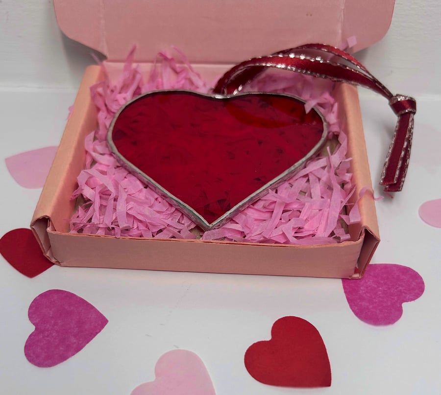 Valentine love heart in stained glass