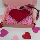 Valentine love heart in stained glass