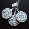 Set of 3 Let it snow, Let it snow, Let it snow ceramic Xmas decorations