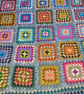 Hand Crocheted retro style Granny square blanket