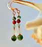 Moss Agate, Jade Star, Red Jasper & Crystal Earrings, Birthday Gifts For Her - Image 6