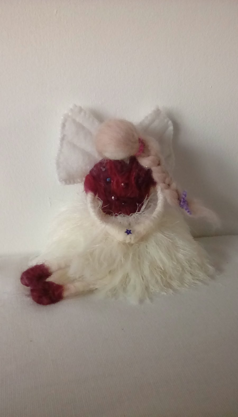 Christmas Fairy, Needle Felted Fairy, White Fairy