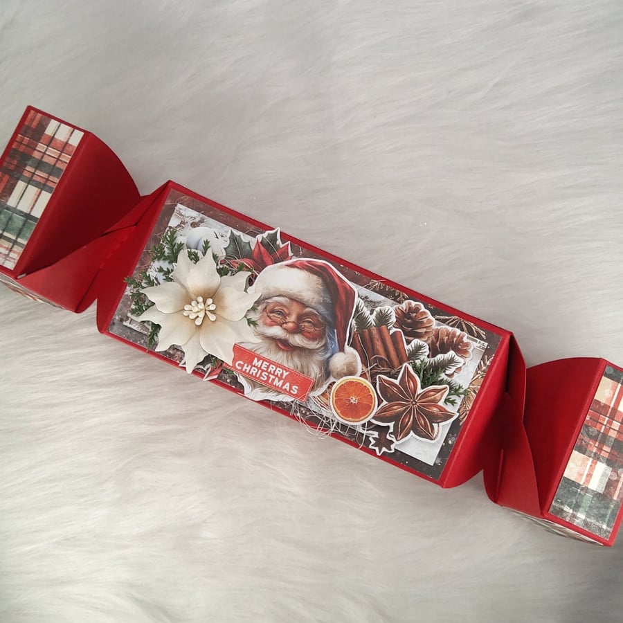 Handmade Christmas Cracker Gift Box - Santa Candy Shaped Gift Packaging.