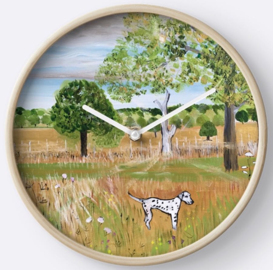 Beautiful Wall Clock Featuring The Original Painting By Sally Anne Wake Jones