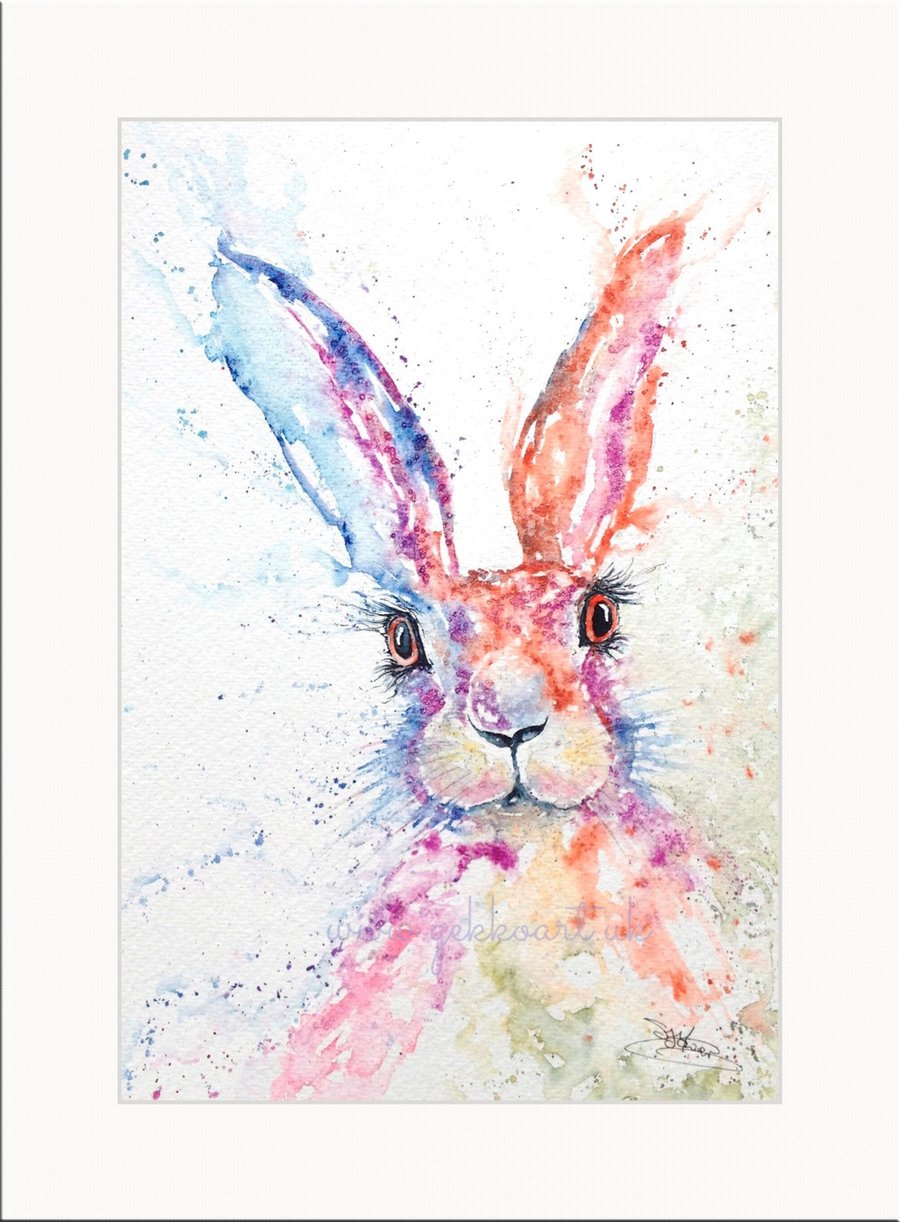 Hare We Go, A Fine Art Print from an Original Watercolour Painting