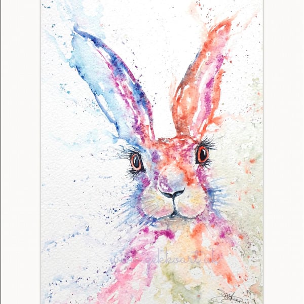 Hare We Go, A Fine Art Print from an Original Watercolour Painting