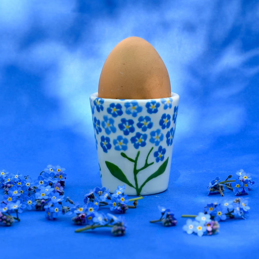 Forget-me-not Egg Cup - Hand Painted