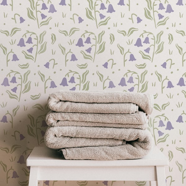 Bluebell Forest Stencil - Floral Stencil for Walls, Furniture & DIY Crafts