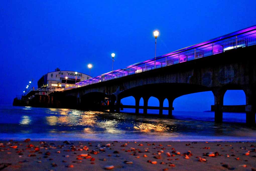Bournemouth Pier And Beach Dorset England UK 18"X12" Print
