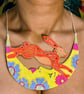 The Dawn Hare – Handmade Textile Statement Necklace