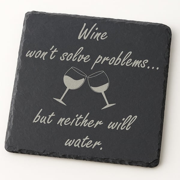 Wine won't solve problems...but neither will water coaster