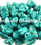 Turquoise (Hubei Provence) nugget natural stone drop earrings, sterling silver - Image 2