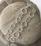 Sterling Silver Chain Link Bracelet, Hammered and Hallmarked - Image 4
