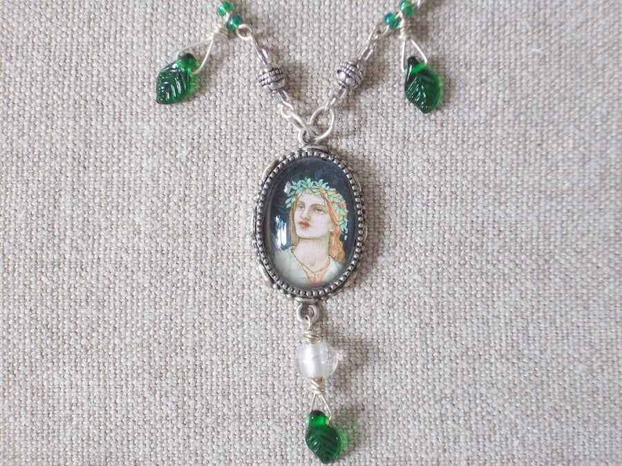 Edward Burne Jones "Grail Quest" Art Necklace