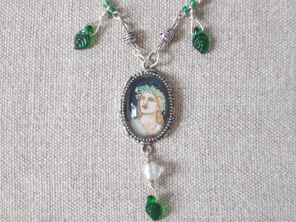 Edward Burne Jones "Grail Quest" Art Necklace