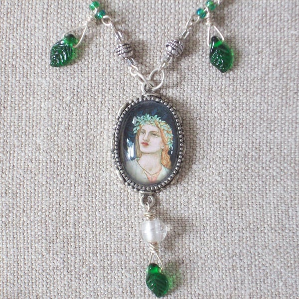 Edward Burne Jones "Grail Quest" Art Necklace