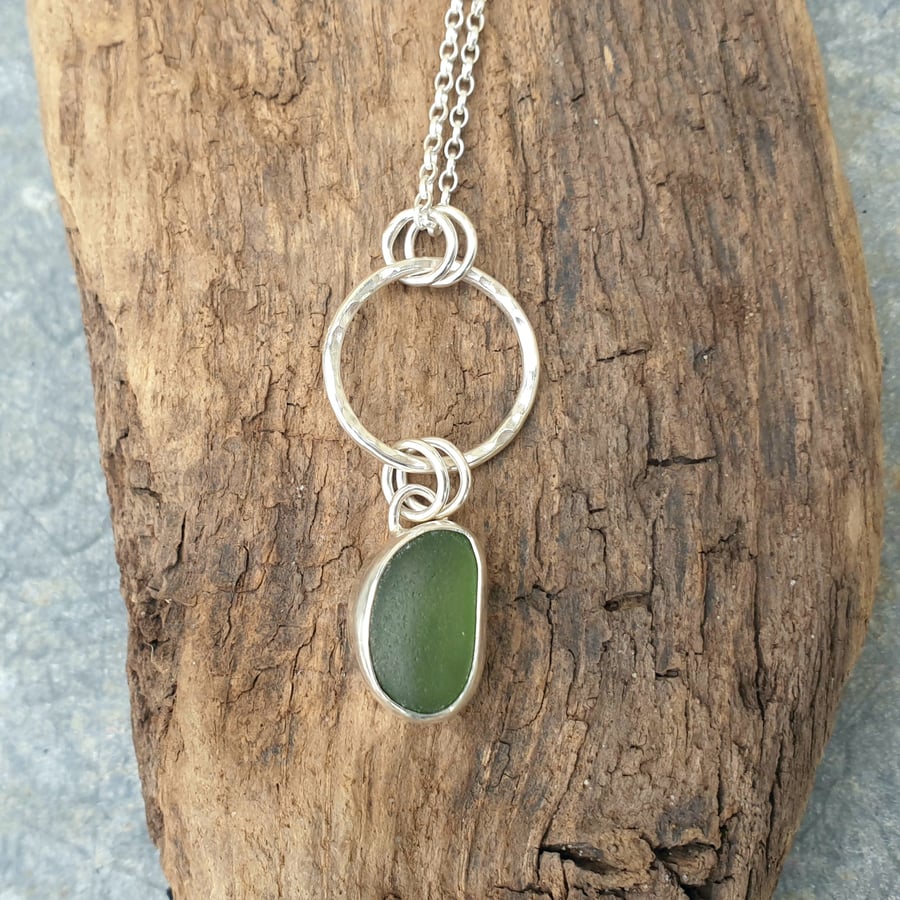 Sterling silver seaglass pendant