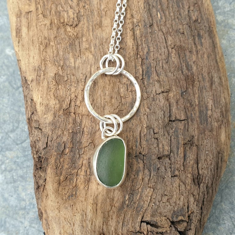 Sterling silver seaglass pendant