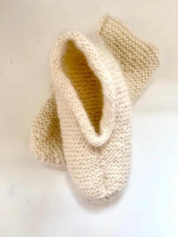 Hand knitted Icelandic wool slippers or bed socks